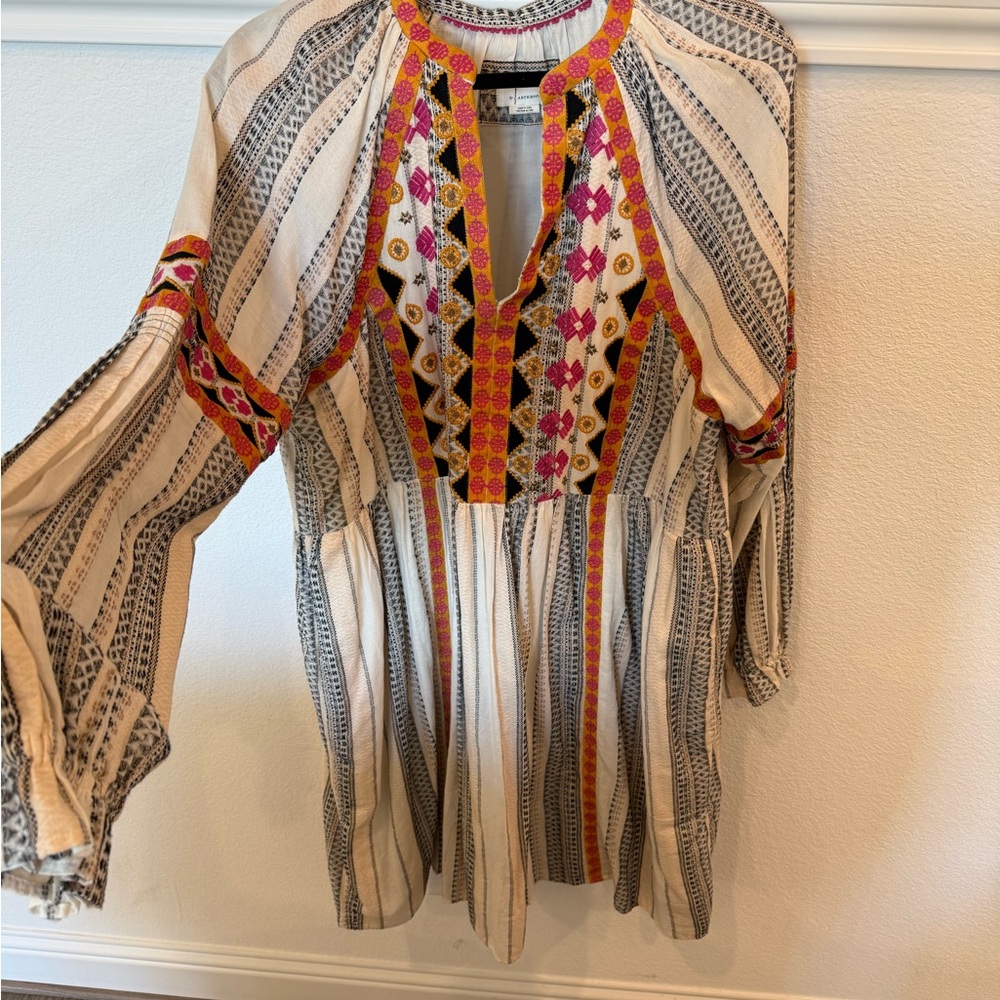 Anthropologie Multicolor Striped Midi Dress